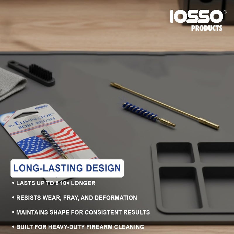Iosso Premium Bore Brush – Blue Synthetic Fiber – Durable, Long-Lasting Tool for Gun Maintenance – Made in USA Bore Cleaning Brush (.22/.223 Rifle BORE Brush) - Image 4